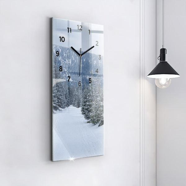Vertical wall clock Czech Giant Mountains in winter