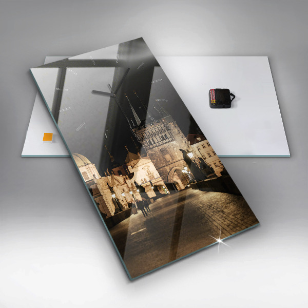 Vertical wall clock Charles Bridge in Prague