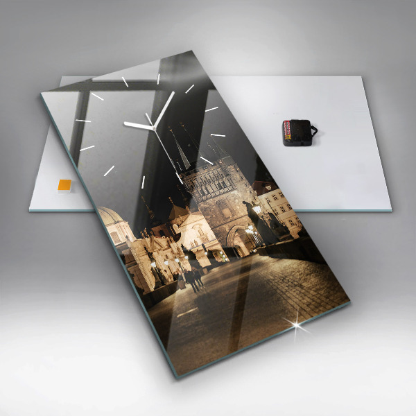 Vertical wall clock Charles Bridge in Prague