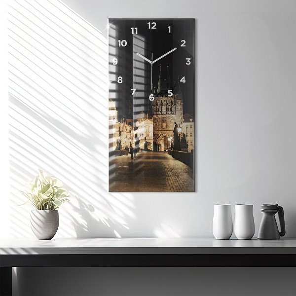 Vertical wall clock Charles Bridge in Prague