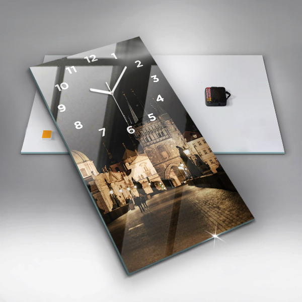 Vertical wall clock Charles Bridge in Prague