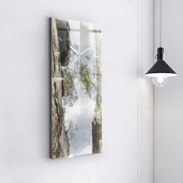 Vertical wall clock Rock city in the Czech Republic