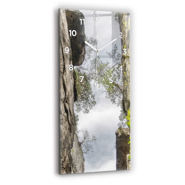 Vertical wall clock Rock city in the Czech Republic