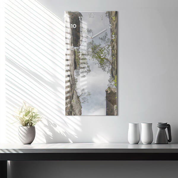 Vertical wall clock Rock city in the Czech Republic