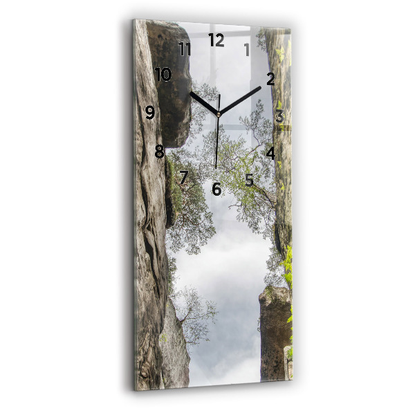 Vertical wall clock Rock city in the Czech Republic