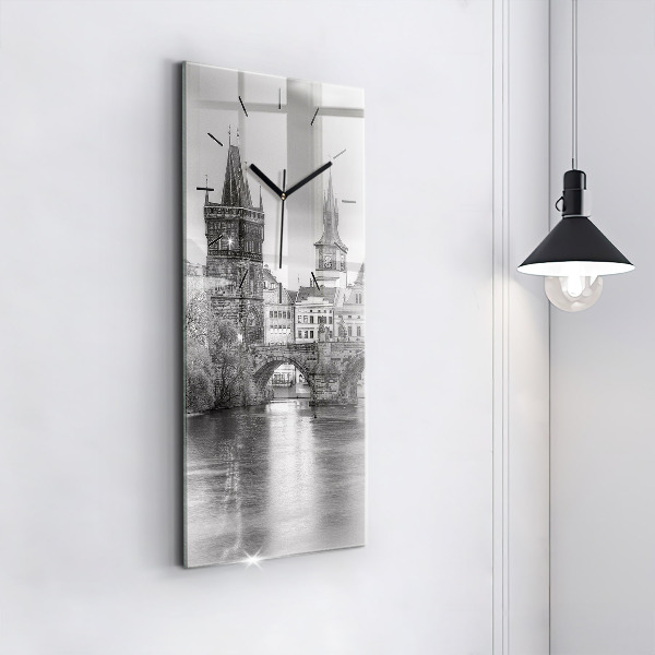 Vertical wall clock Charles Bridge in Prague