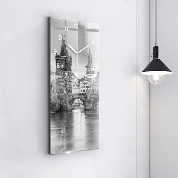 Vertical wall clock Charles Bridge in Prague