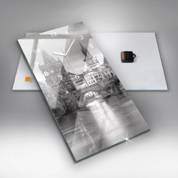 Vertical wall clock Charles Bridge in Prague