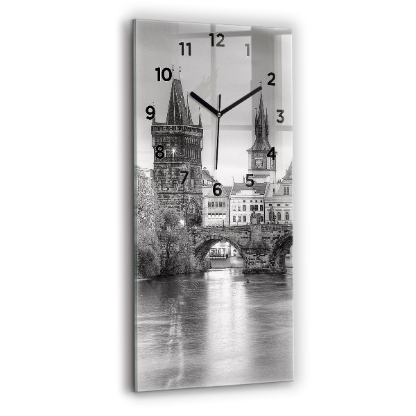 Vertical wall clock Charles Bridge in Prague