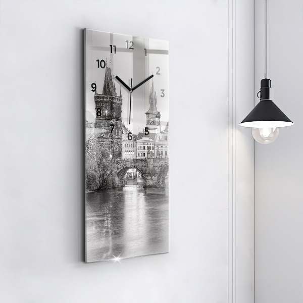 Vertical wall clock Charles Bridge in Prague