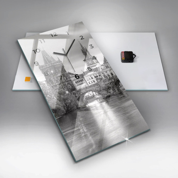 Vertical wall clock Charles Bridge in Prague