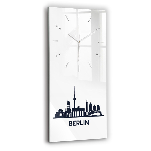 Vertical wall clock Berlin city illustration