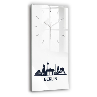 Vertical wall clock Berlin city illustration