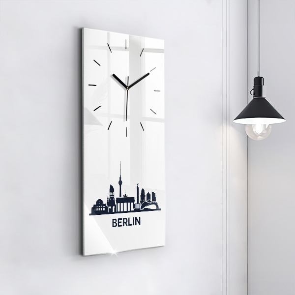 Vertical wall clock Berlin city illustration