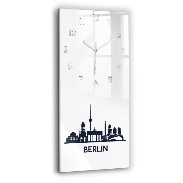 Vertical wall clock Berlin city illustration