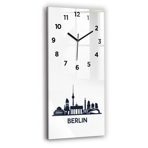 Vertical wall clock Berlin city illustration