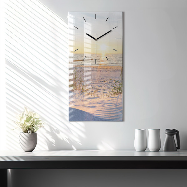Vertical wall clock Sunset over the sea