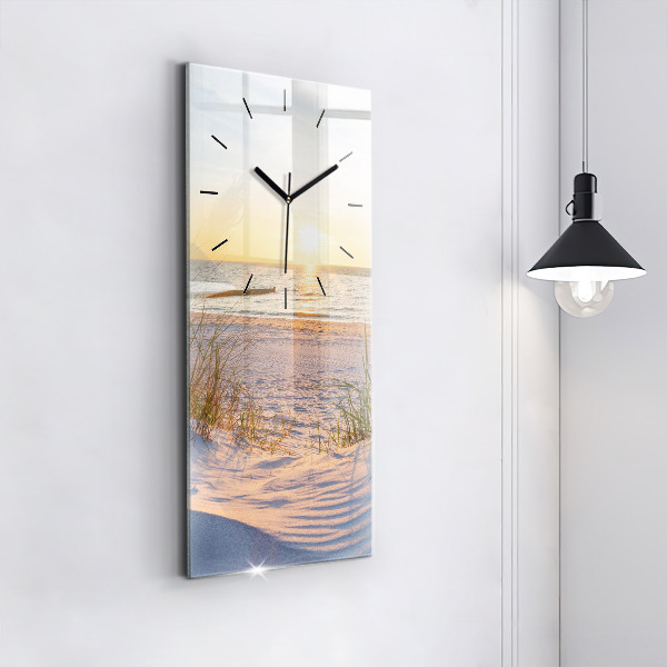 Vertical wall clock Sunset over the sea