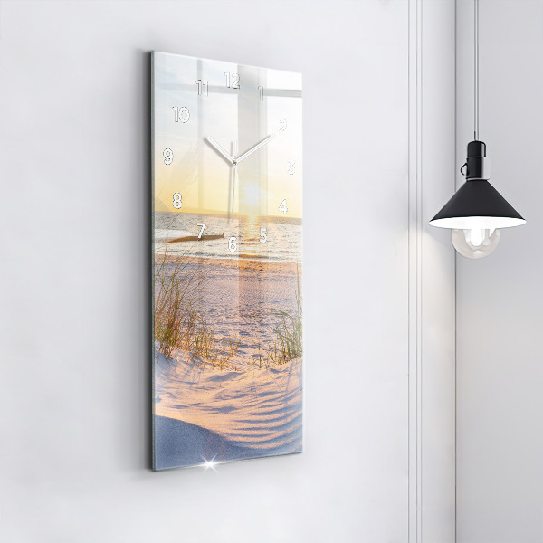 Vertical wall clock Sunset over the sea