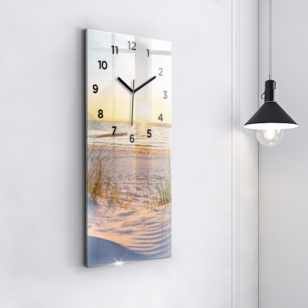 Vertical wall clock Sunset over the sea