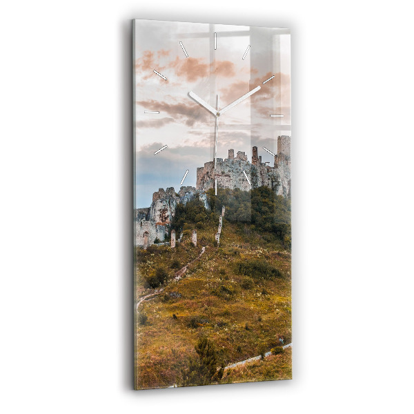 Vertical wall clock Spiš Castle in Slovakia