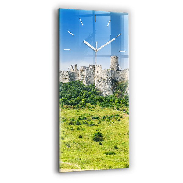 Vertical wall clock Spiš Castle in Slovakia