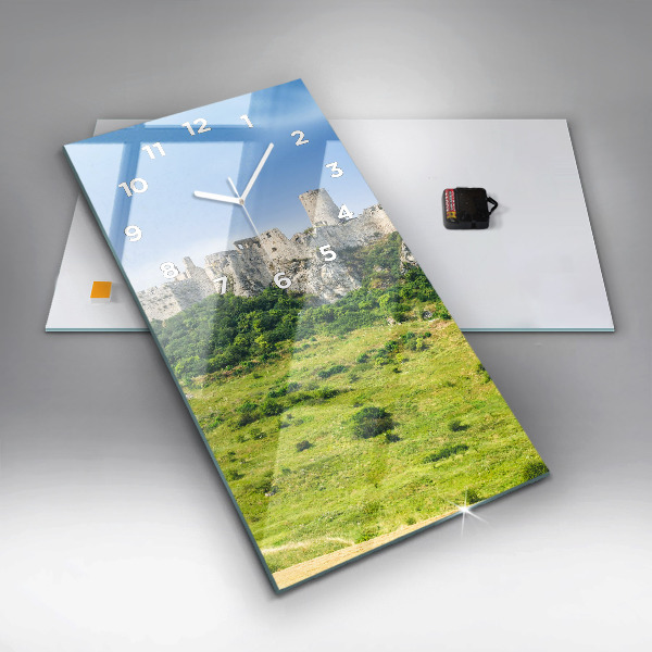 Vertical wall clock Spiš Castle in Slovakia