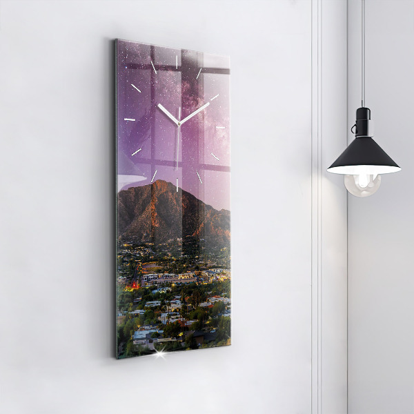 Vertical wall clock Mountain Landscape