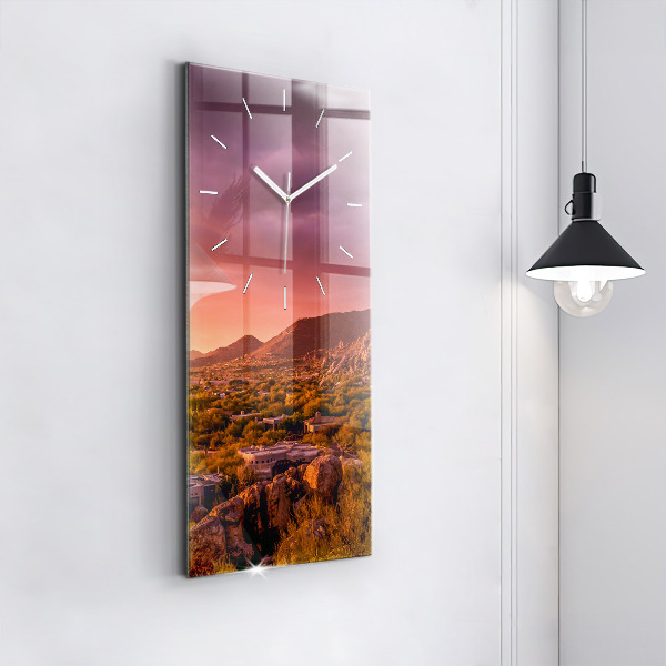 Vertical wall clock North Scottsdale Sunset
