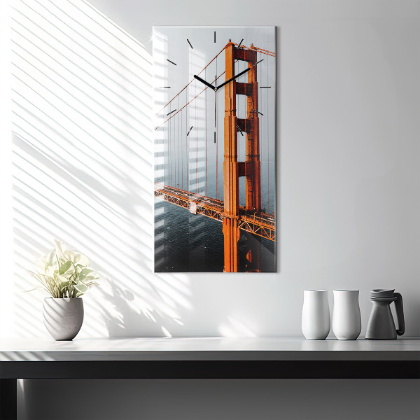 Vertical wall clock Golden Gate Bridge