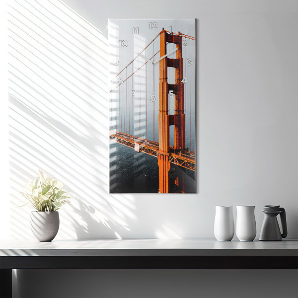 Vertical wall clock Golden Gate Bridge