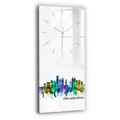 Vertical wall clock Colorful Philadelphia