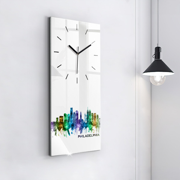 Vertical wall clock Colorful Philadelphia