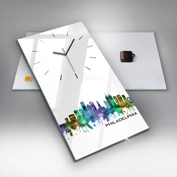 Vertical wall clock Colorful Philadelphia