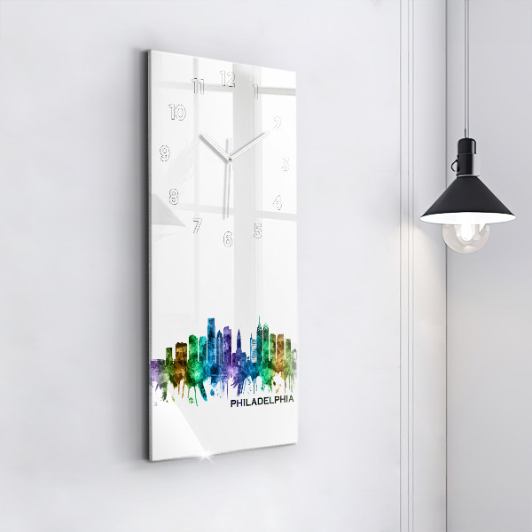 Vertical wall clock Colorful Philadelphia