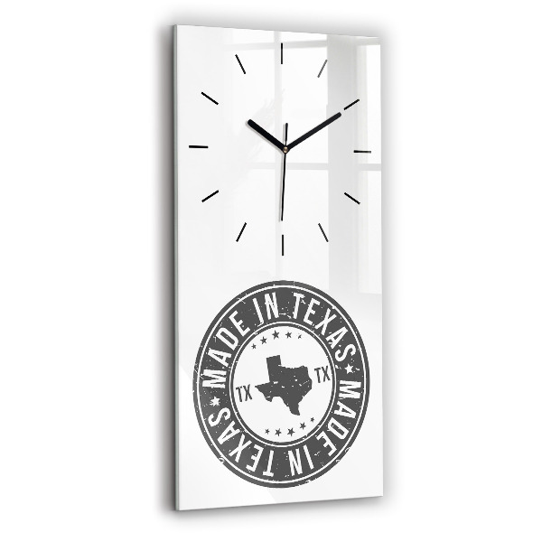 Vertical wall clock Texas stamp