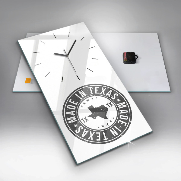 Vertical wall clock Texas stamp