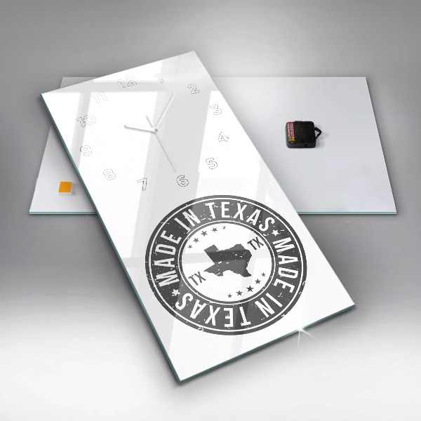 Vertical wall clock Texas stamp