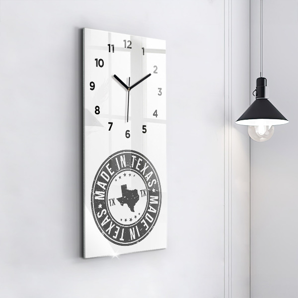 Vertical wall clock Texas stamp