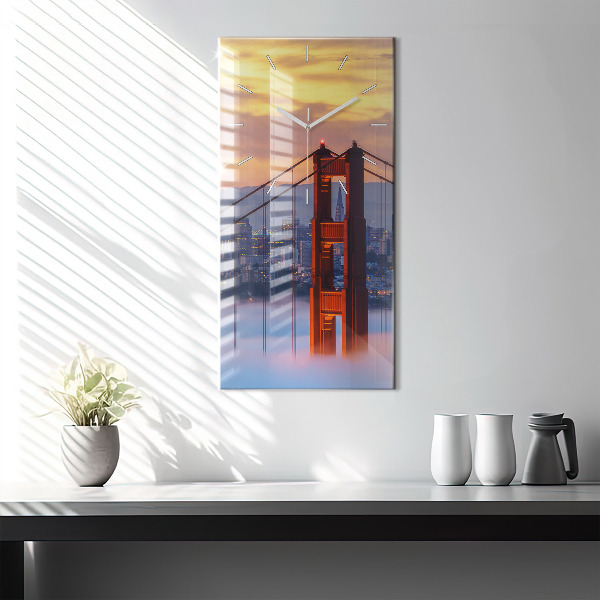 Vertical wall clock San Francisco Bridge