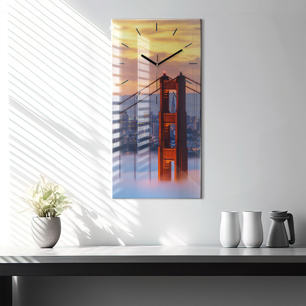 Vertical wall clock San Francisco Bridge