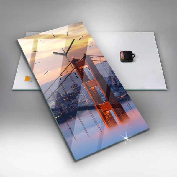 Vertical wall clock San Francisco Bridge