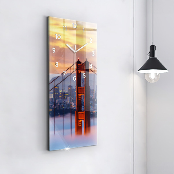 Vertical wall clock San Francisco Bridge