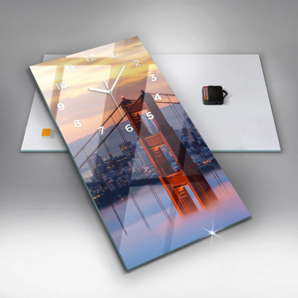 Vertical wall clock San Francisco Bridge