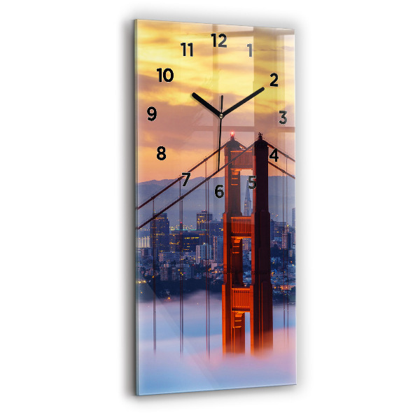 Vertical wall clock San Francisco Bridge