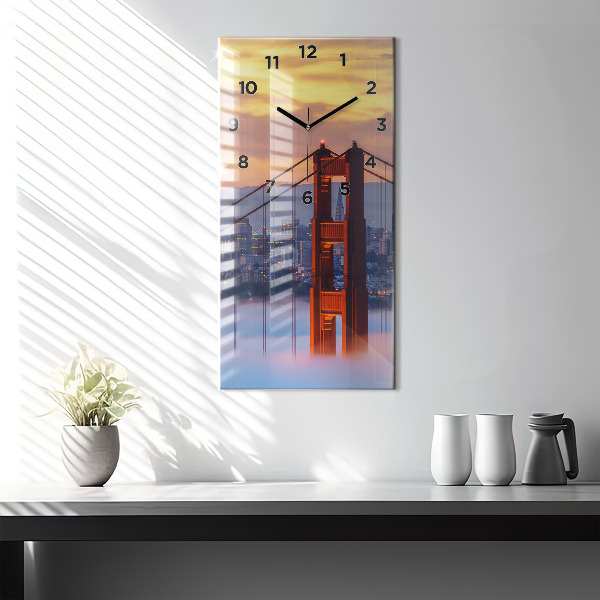 Vertical wall clock San Francisco Bridge