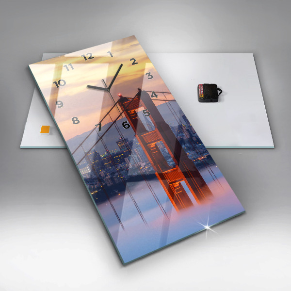 Vertical wall clock San Francisco Bridge