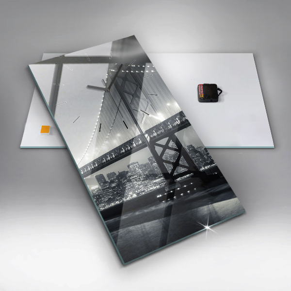 Vertical wall clock San Francisco Bridge at Night