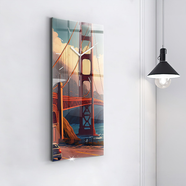 Vertical wall clock San Francisco Bridge