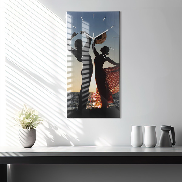 Vertical wall clock Spanish Dance at Sea
